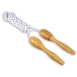 modern jump rope - with wooden grips