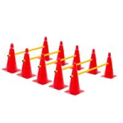 Cone Hurdles Set of 5 Height 38 cm Red