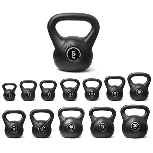 Kettlebell (ball dumbbell) made of plastic - weight: 10 kg
