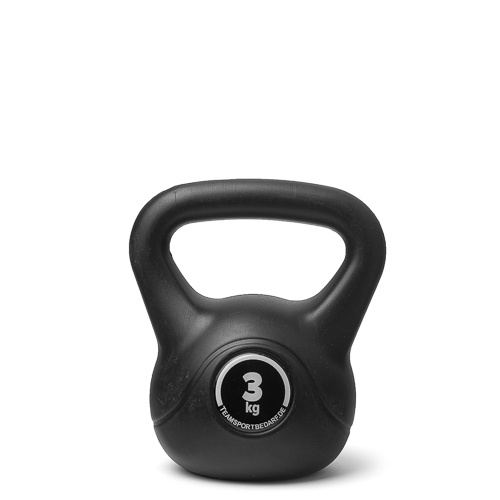 Kettlebell (ball dumbbell) made of plastic - weight: 3 kg