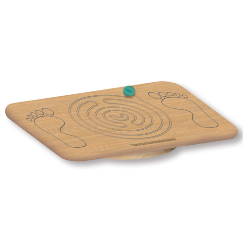 Balance board made of wood - with a labyrinth