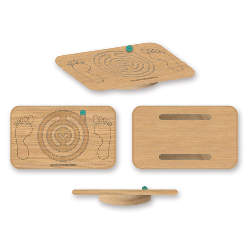 Balance board made of wood - with a labyrinth
