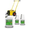 Sports field - wet marking trolley (roll liner) + 10 canisters of extra white 14 kg