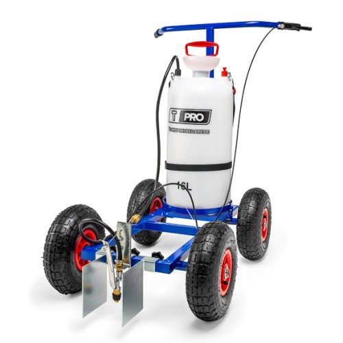 Spray marking trolley (hand pump) - with 16 L container + 10 canisters of extra white 14 kg