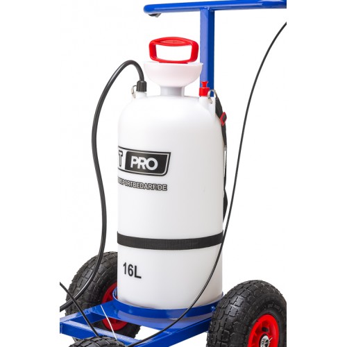 Spray marking trolley (hand pump) - with 16 L container + 10 canisters of extra white 14 kg