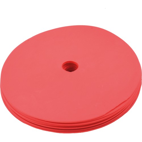 Cawila rubber marking discs set of 10 | non-slip floor markers | 15cm | red