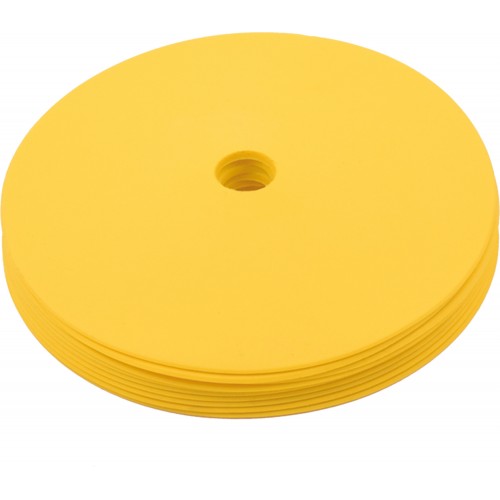 Cawila rubber marking discs set of 10 | non-slip floor markers | 15cm | yellow